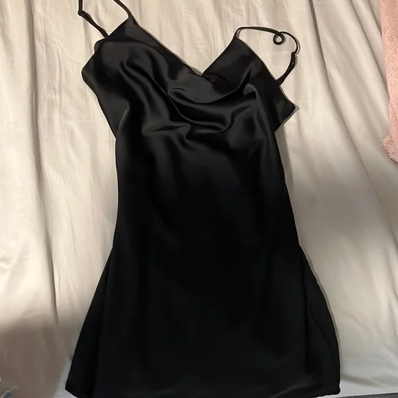 Urban outfitters, black slip dress